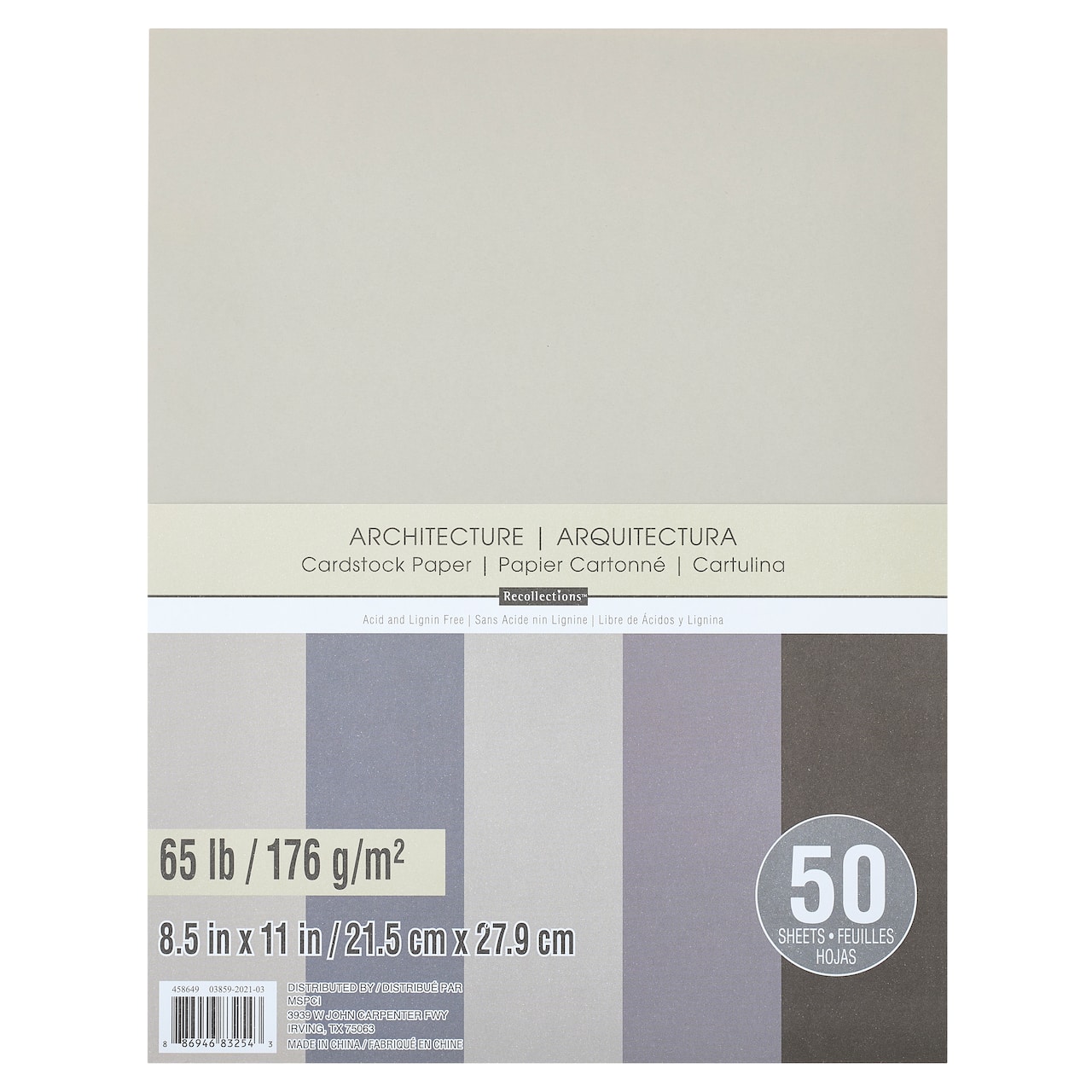 Architecture 8.5&#x22; x 11&#x22; Cardstock Paper by Recollections&#x2122;, 50 Sheets